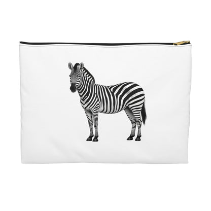 Zebra White Accessory Pouch