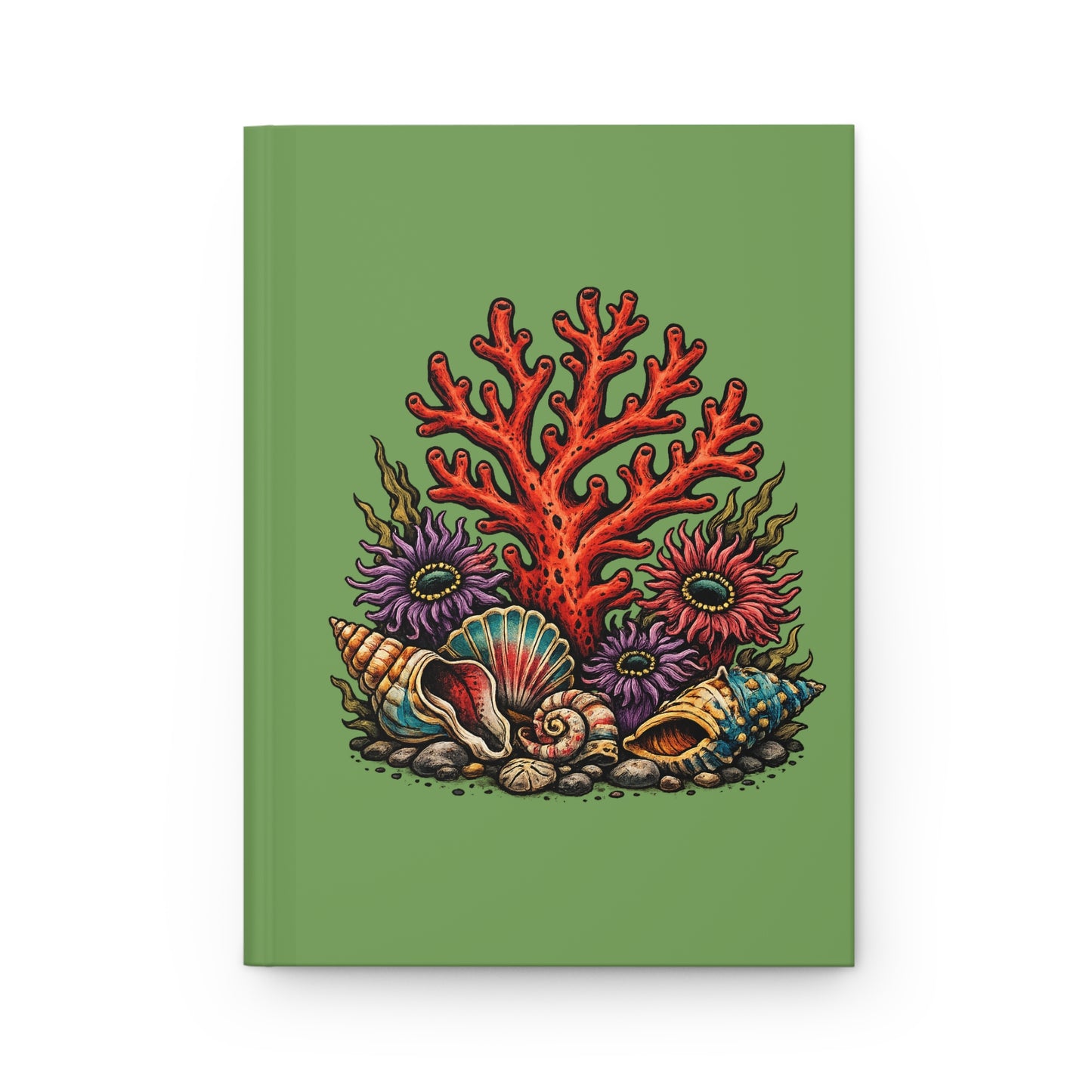 Coral Reef Shells Hardcover Lined Journal