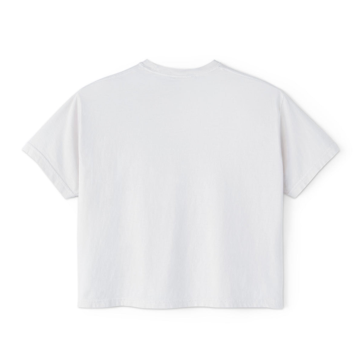 T-Shirt, Short Sleeve Boxy Crew Neck Cropped - 1980s Buddha Head