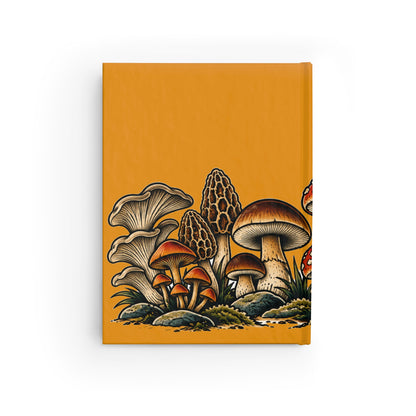 Journal Notebook, Hardcover Blank - Mushroom Forest  (goldenrod)