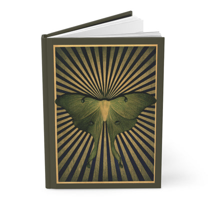 Journal Notebook, Hardcover Lined - Luna Moth Kaleidoscope Style
