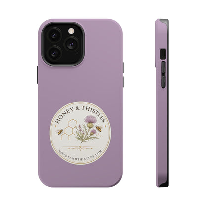 Floral Honey & Thistles Magnetic Phone Case — Impact-Resistant MagSafe-Compatible