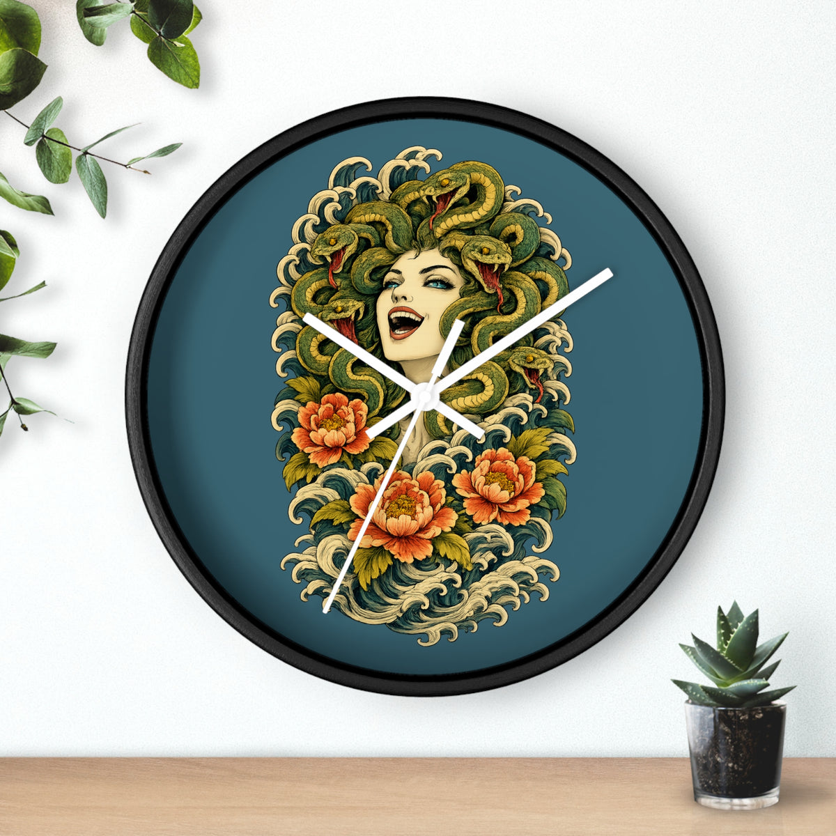 Clock, Wall Acrylic - Medusa Snake Head