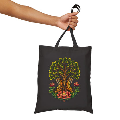 Tiger Bodhi Tree Tiger Canvas Tote Bag