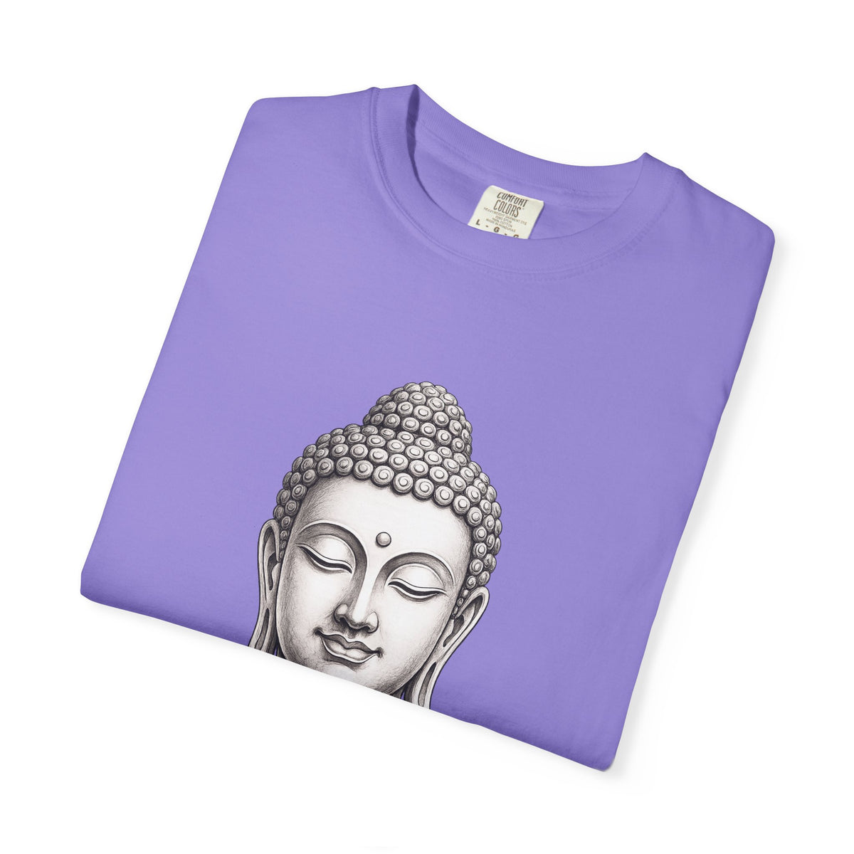 T‑Shirt, Short Sleeve Boxy Crew Neck - Mindful Zen Buddha Head
