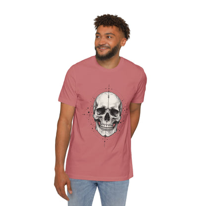 T-Shirt, Short Sleeve Boxy Crew Neck - Geometric Skull