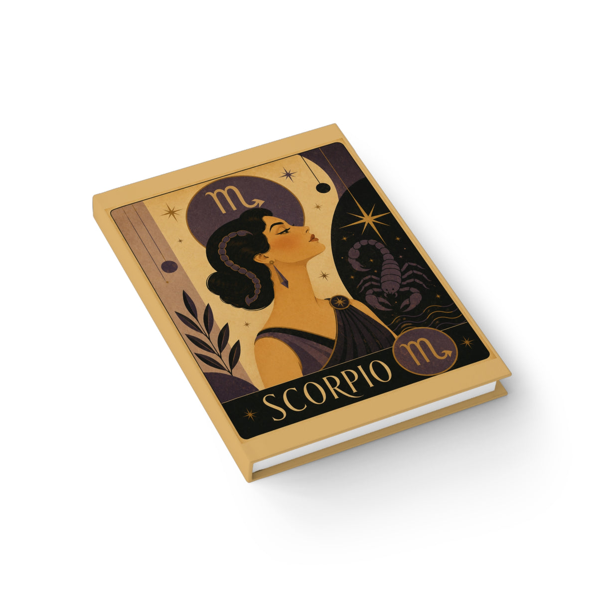 Journal Notebook, Hardcover Blank - Retro Scorpio Zodiac