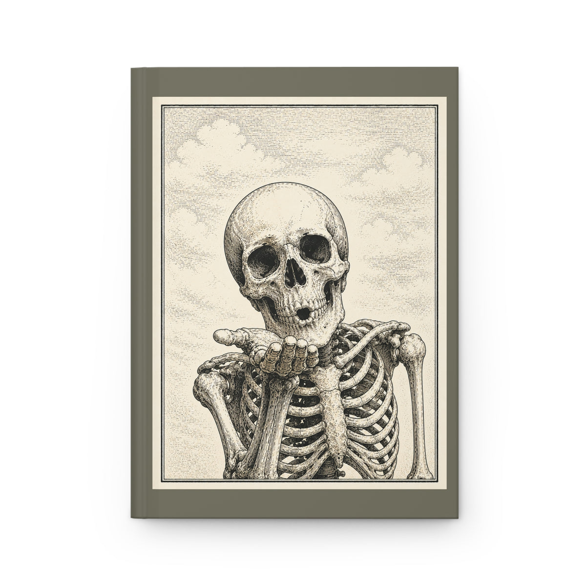 Journal Notebook, Hardcover Lined - Skeleton Blowing a Kiss