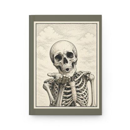 Journal Notebook, Hardcover Lined - Skeleton Blowing a Kiss