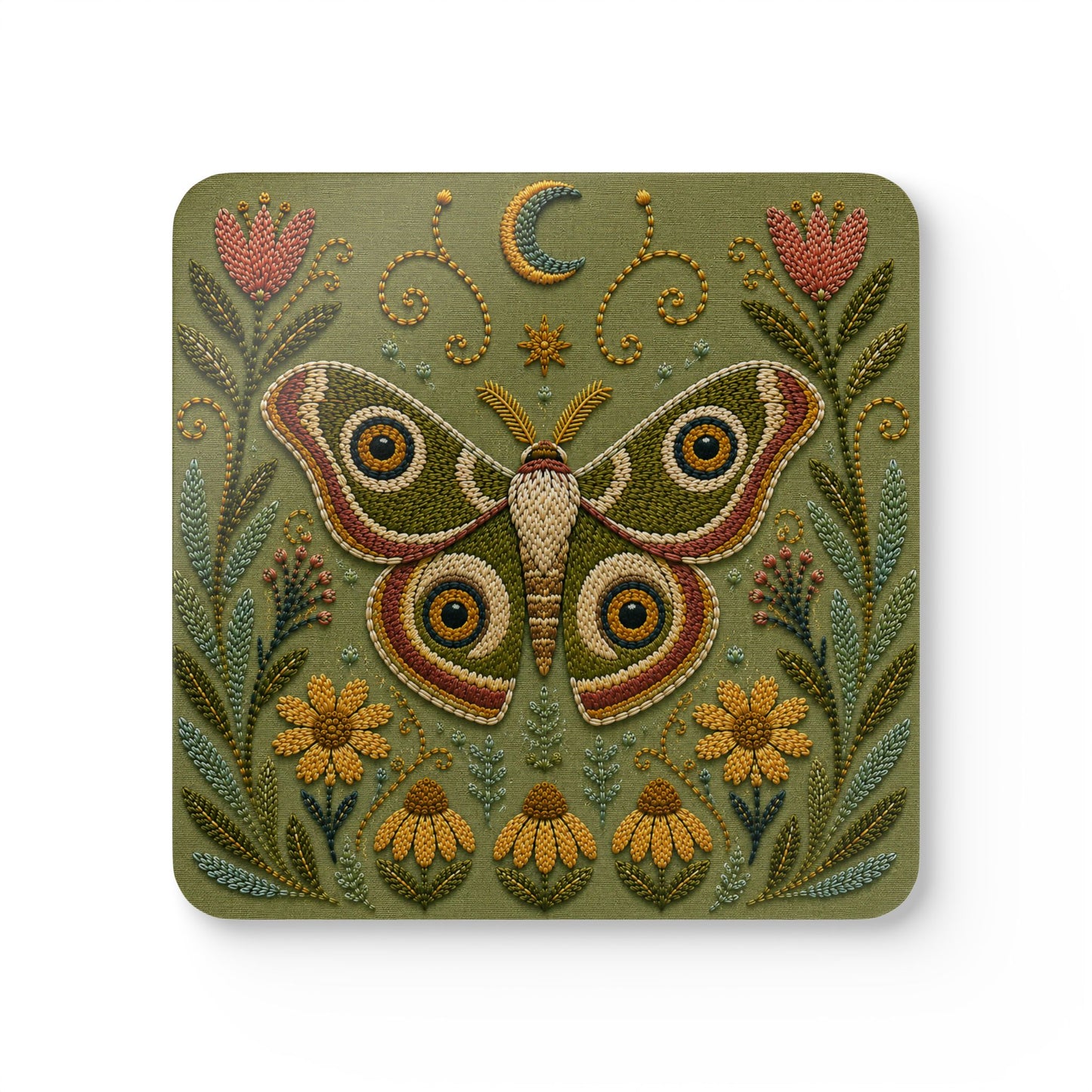 Madagascar Bullseye Moth Cork Coaster (Set of 4)