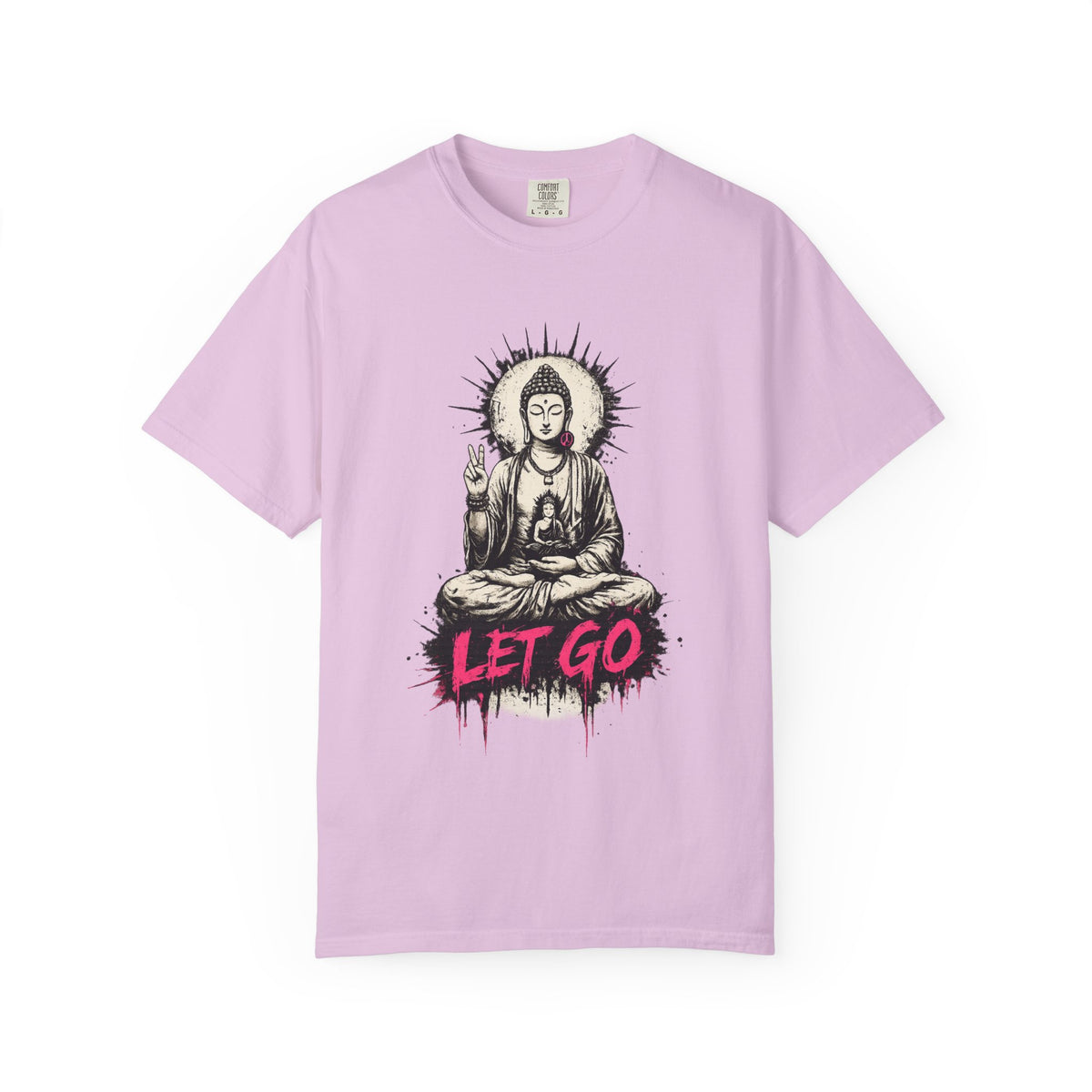 T-Shirt, Short Sleeve Boxy Crew Neck - Buddha "Let Go"