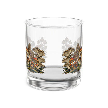 Glass, Rocks Glass Whiskey Tumbler 10oz - Mushroom Forest