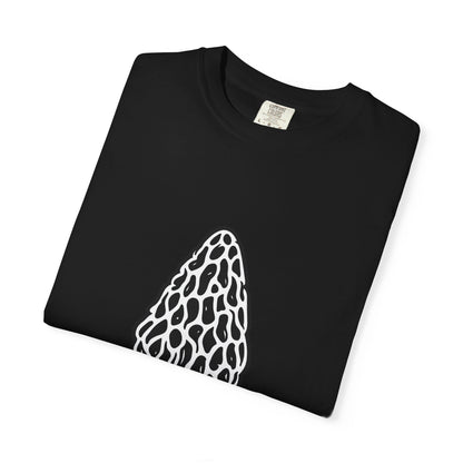 T-Shirt, Short Sleeve Boxy Crew Neck - Hand-Drawn Forager Morel Mushroom