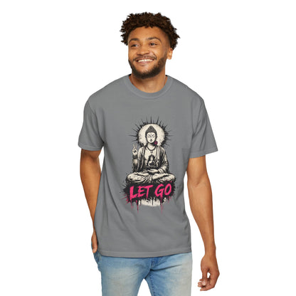 T-Shirt, Short Sleeve Boxy Crew Neck - Buddha "Let Go"
