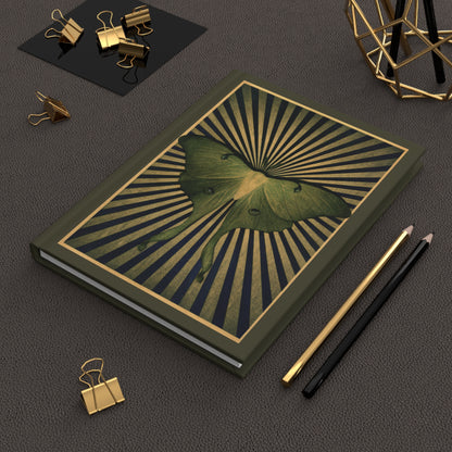 Journal Notebook, Hardcover Lined - Luna Moth Kaleidoscope Style