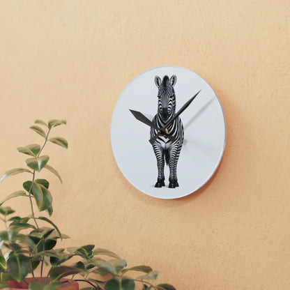 Zebra Portrait Acrylic Wall Clock