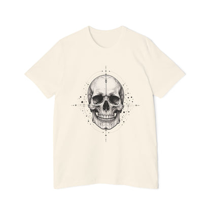 T-Shirt, Short Sleeve Boxy Crew Neck - Geometric Skull