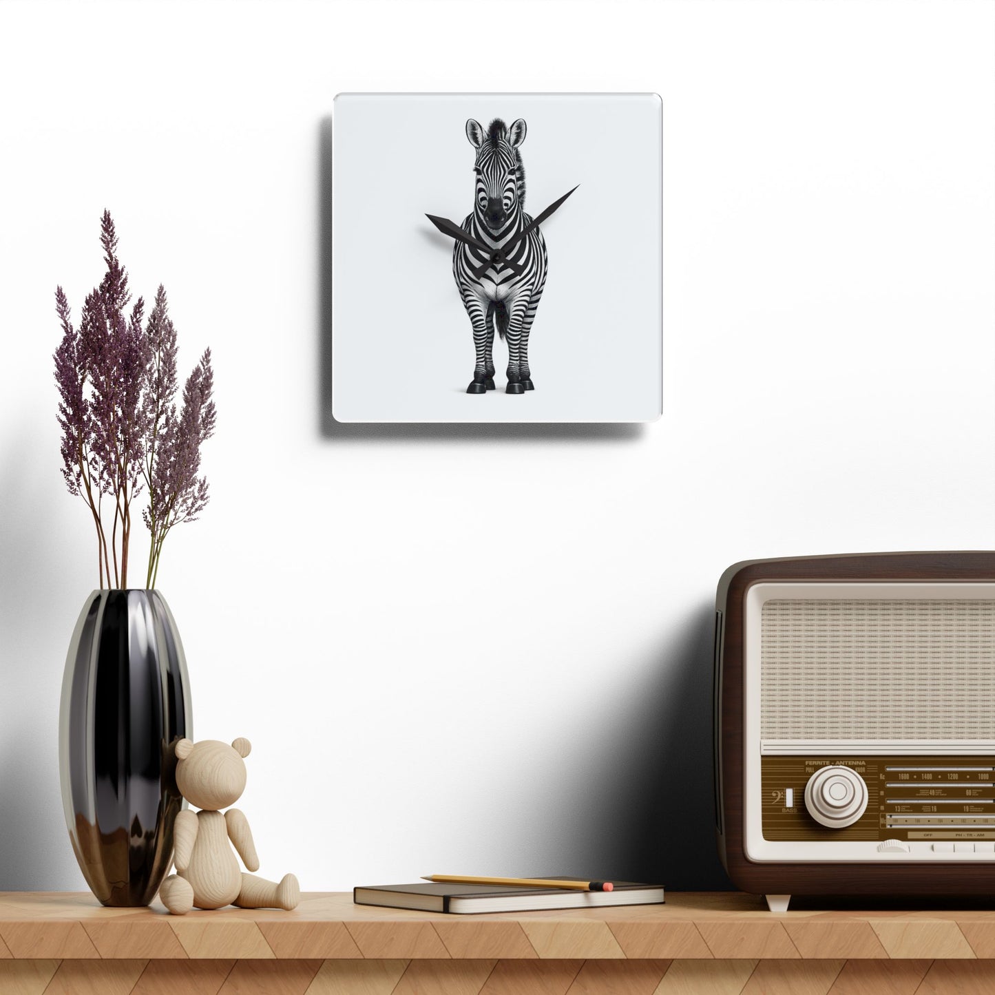 Zebra Portrait Acrylic Wall Clock