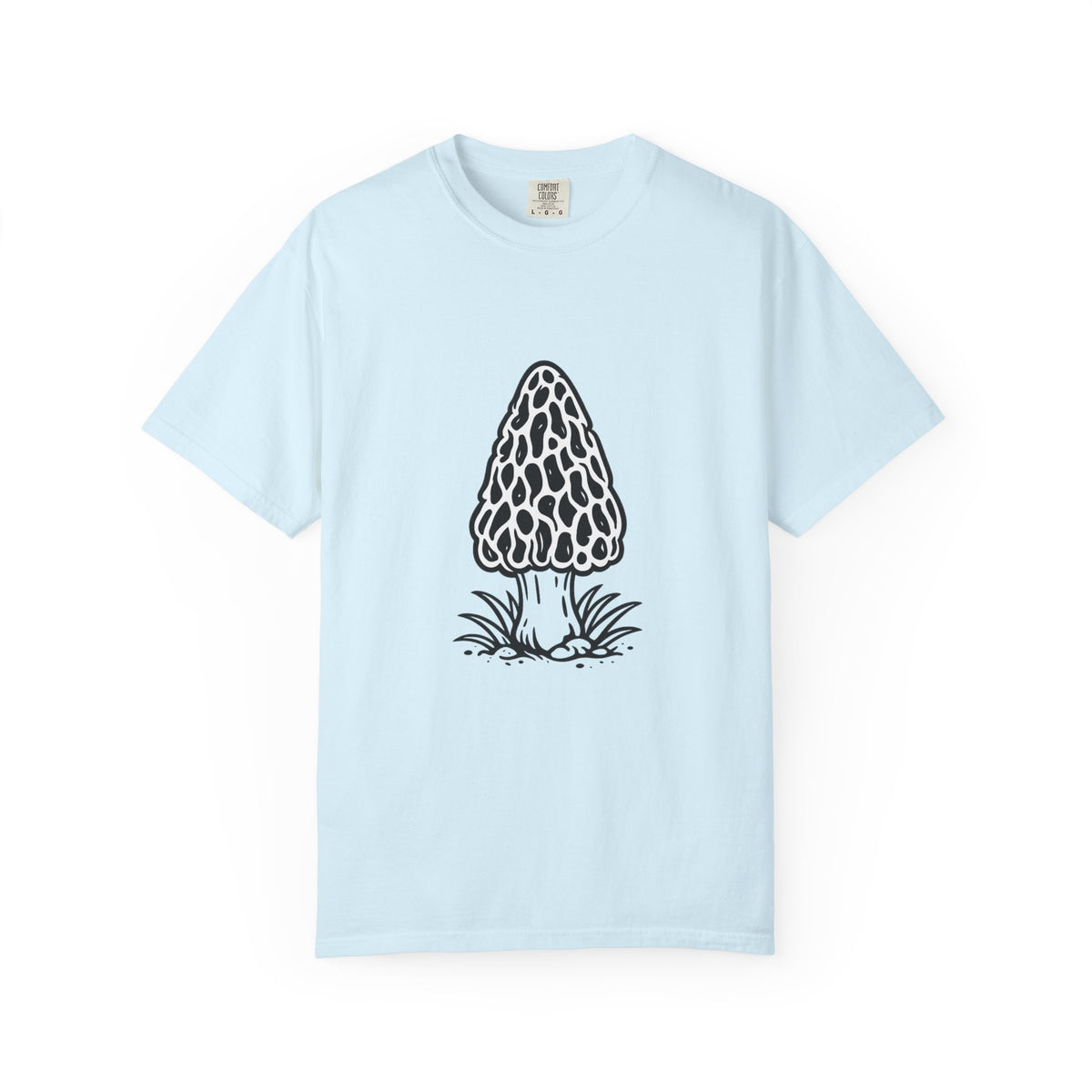 T-Shirt, Short Sleeve Boxy Crew Neck - Hand-Drawn Forager Morel Mushroom