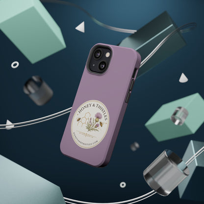 Floral Honey & Thistles Magnetic Phone Case — Impact-Resistant MagSafe-Compatible
