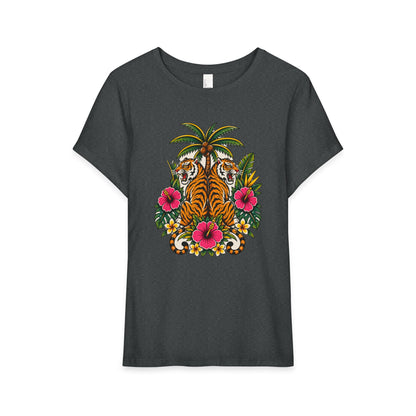 Tropical Tiger Floral Tee Shirt