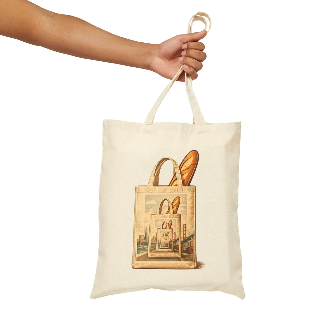 A Baguette in the Matrix Canvas Tote Bag