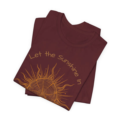 T-Shirt, Short Sleeve Boxy Crew Neck - Let the Sunshine In Sun Positive Vibes