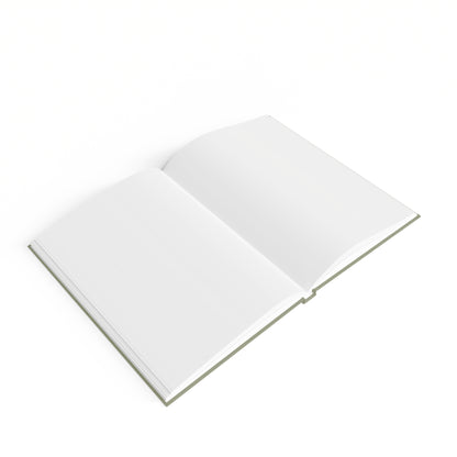 Journal Notebook, Hardcover Blank - Floral Luna Moth Moon & Wildflower (sage green)