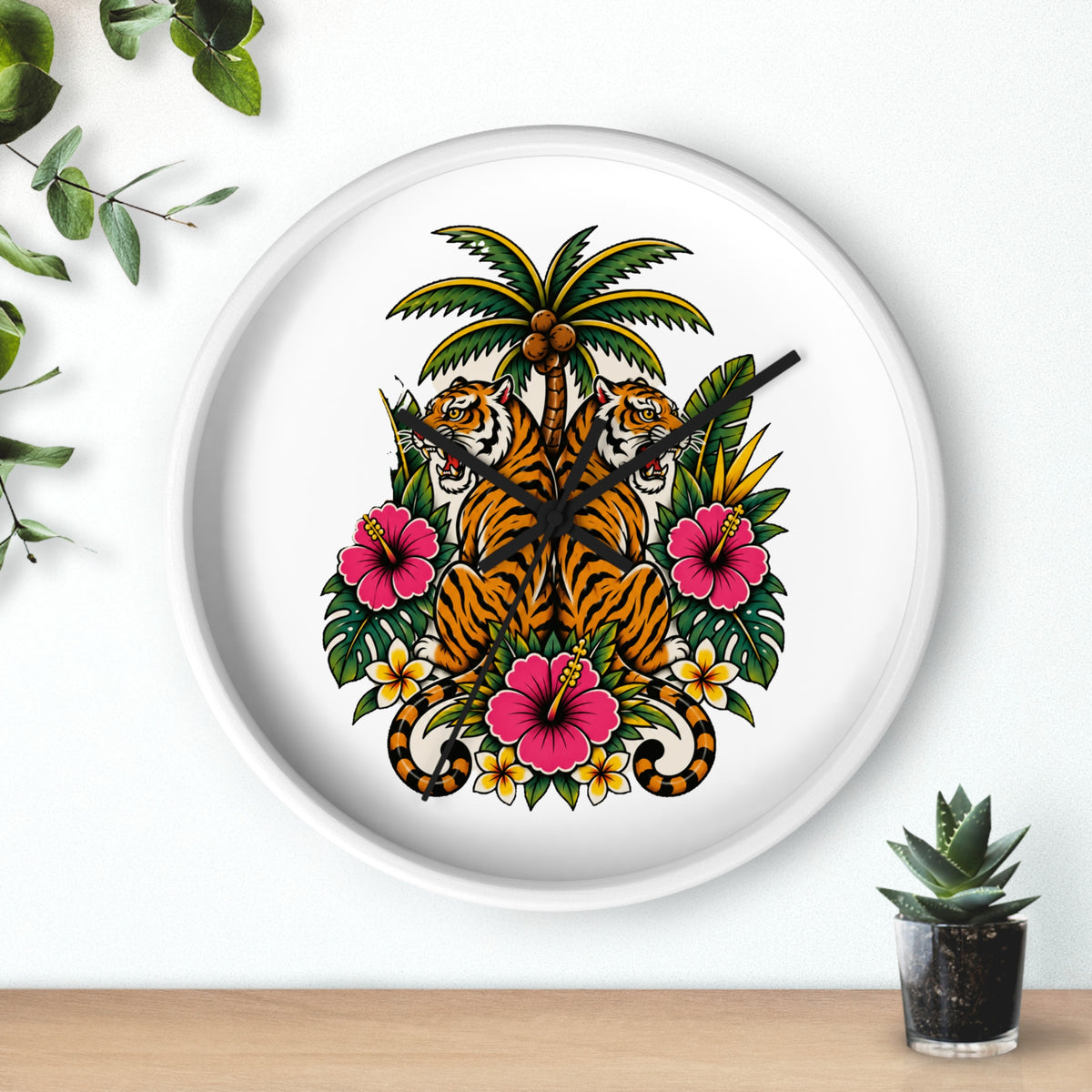 Clock, Wall - Boho Tiger Tiger Bodhi Tree