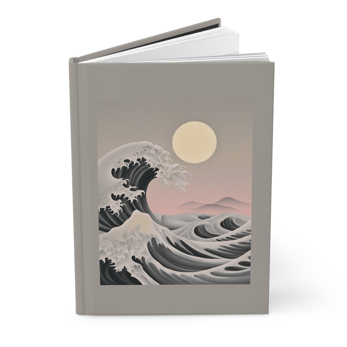 Journal Notebook, Hardcover Lined - A Wave at Sunset