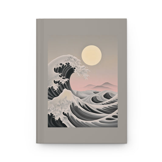 Journal Notebook, Hardcover Lined - A Wave at Sunset