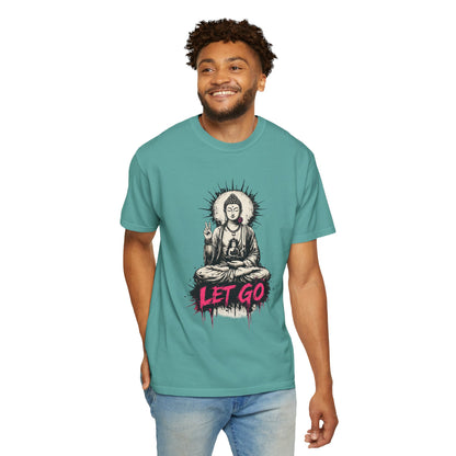T-Shirt, Short Sleeve Boxy Crew Neck - Buddha "Let Go"