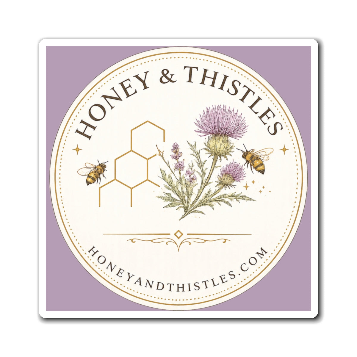 Magnet — Honey & Thistles Floral Logo Bee Refrigerator Magnet