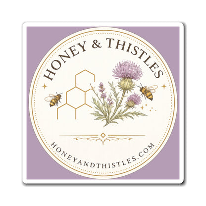 Magnet — Honey & Thistles Floral Logo Bee Refrigerator Magnet