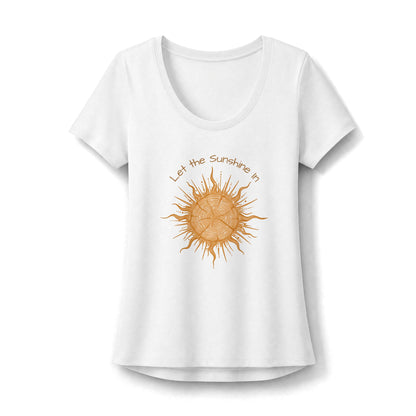 T-Shirt, Short Sleve Scoop Neck - Sun & Tree Let the Sunshine In