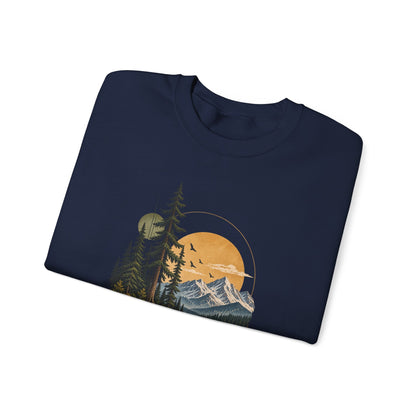 Sweatshirt, Crew Neck - Mountain Lake Sunset