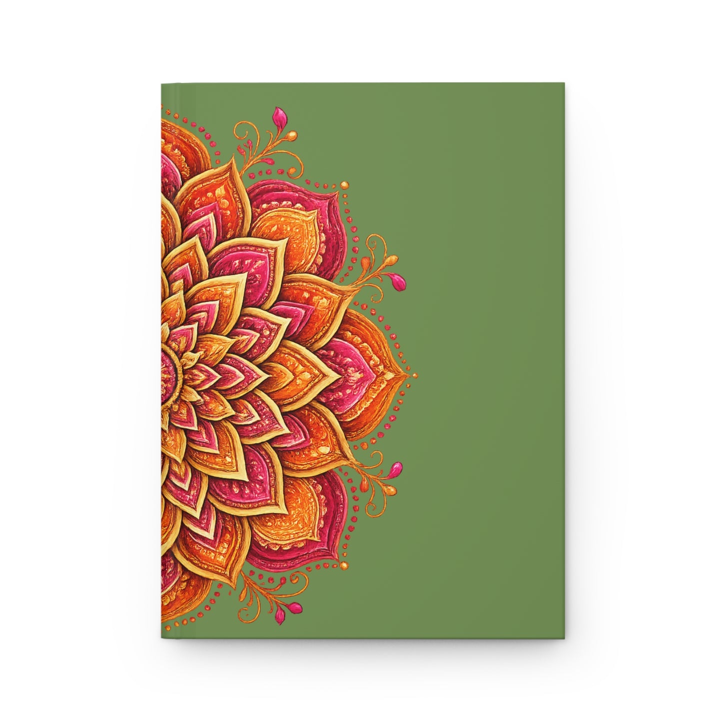 Green & Orange Mandala Lined Journal