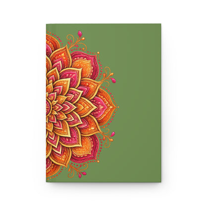 Green & Orange Mandala Lined Journal