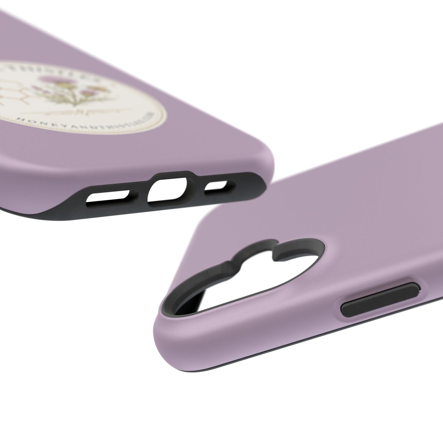 Floral Honey & Thistles Magnetic Phone Case — Impact-Resistant MagSafe-Compatible