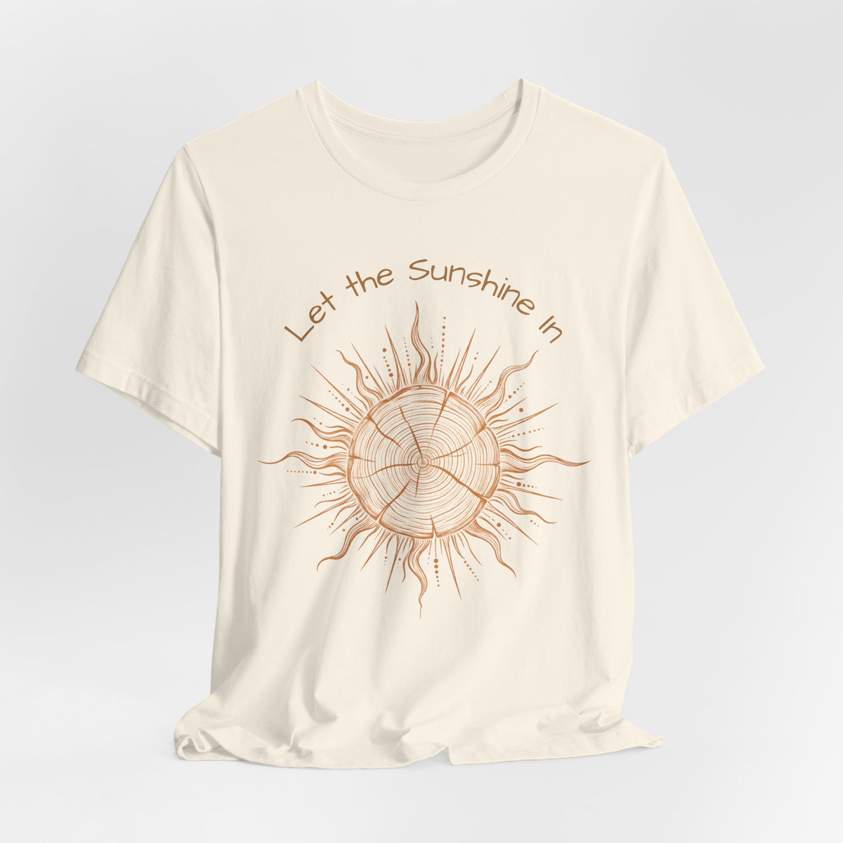 T-Shirt, Short Sleeve Boxy Crew Neck - Let the Sunshine In Sun Positive Vibes
