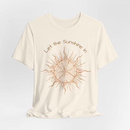 T-Shirt, Short Sleeve Boxy Crew Neck - Let the Sunshine In Sun Positive Vibes