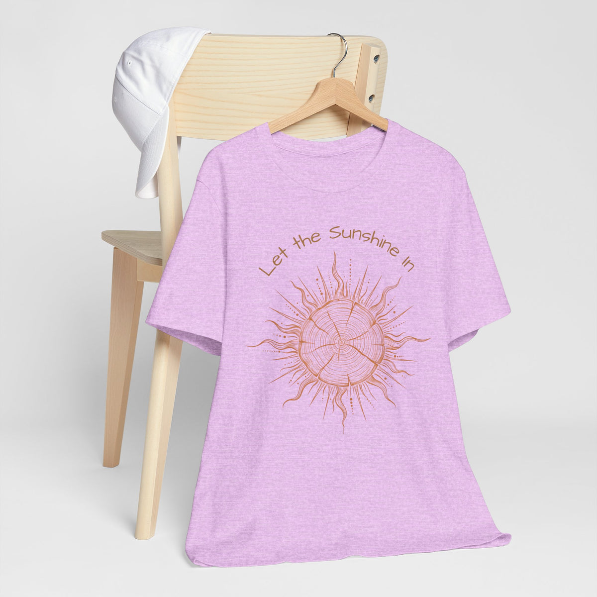 T-Shirt, Short Sleeve Boxy Crew Neck - Let the Sunshine In Sun Positive Vibes