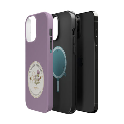 Floral Honey & Thistles Magnetic Phone Case — Impact-Resistant MagSafe-Compatible