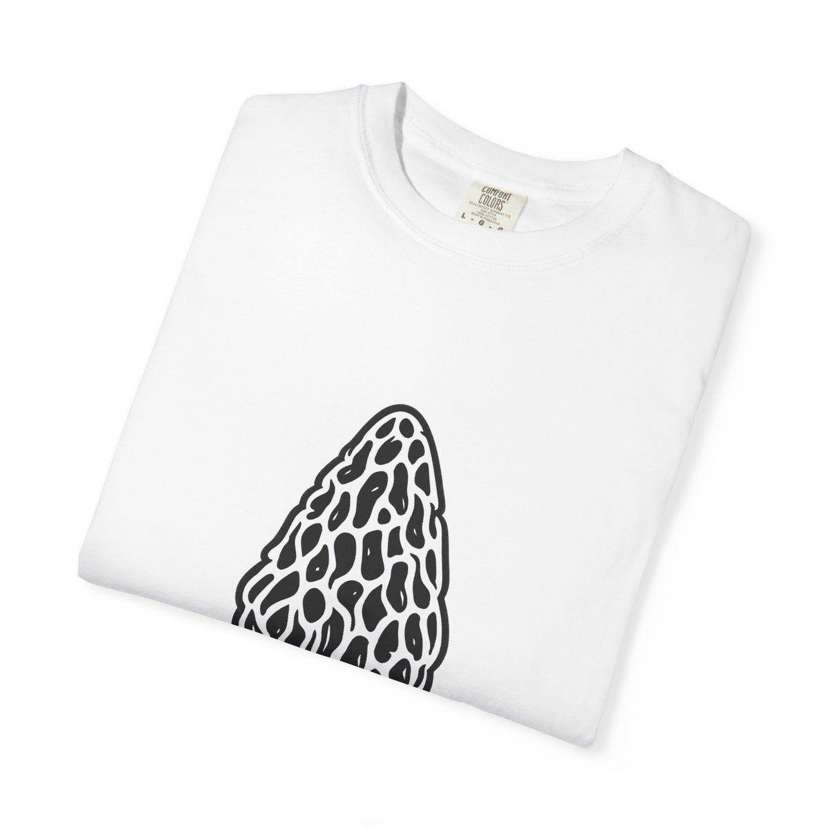 T-Shirt, Short Sleeve Boxy Crew Neck - Hand-Drawn Forager Morel Mushroom