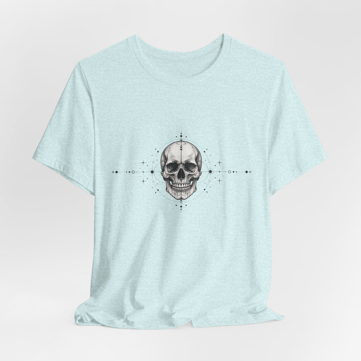 T-Shirt, Short Sleeve Boxy Crew Neck - Skull Geometry