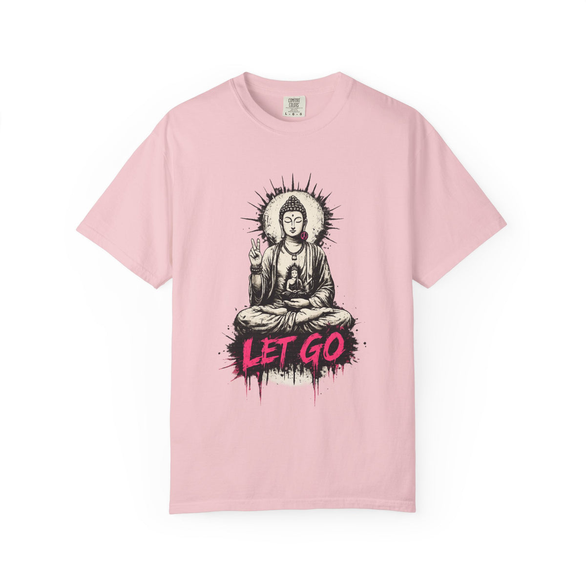 T-Shirt, Short Sleeve Boxy Crew Neck - Buddha "Let Go"