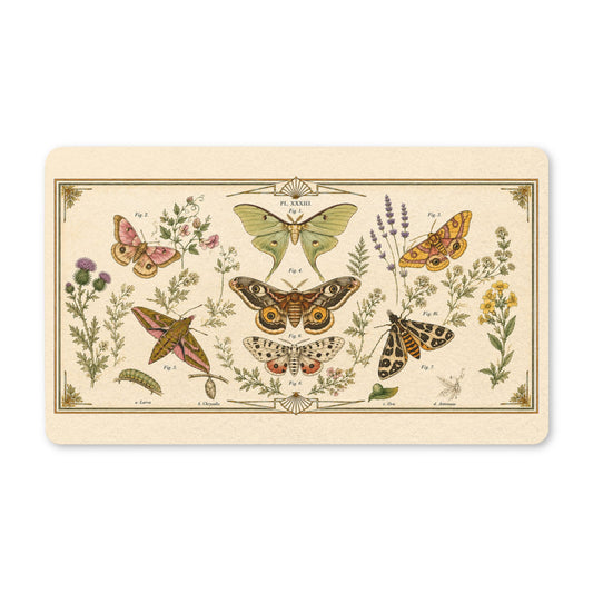 Vintage Moth & Wildflower Polyester Doormat